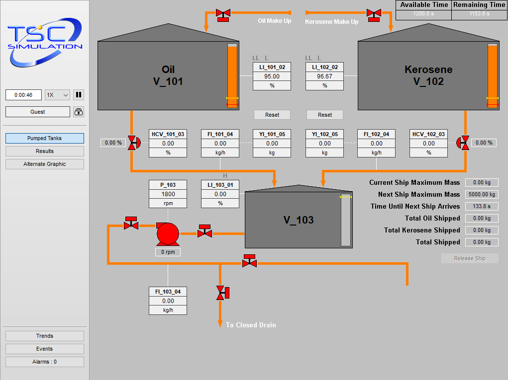 Pumped Tanks Simulation 1110